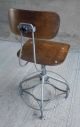 Vintage Industrial Adjustable Uhl Toledo Drafting Stool W/ Backrest And Footrest 1900-1950 photo 3