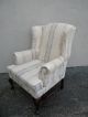 Pair Of Queen Anne Side By Side Wing Chairs By Bassett 2696a Post-1950 photo 3