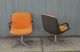 Pair Steelcase Pollock Shell Back Chairs With Chrome Base Orange Vintage Retro Post-1950 photo 4