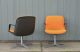 Pair Steelcase Pollock Shell Back Chairs With Chrome Base Orange Vintage Retro Post-1950 photo 5