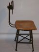 Vintage 1940s Factory Industrial Chair Angle Steel Stool Co - Wood Seat 1900-1950 photo 6