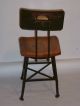Vintage 1940s Factory Industrial Chair Angle Steel Stool Co - Wood Seat 1900-1950 photo 7