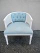 Pair Of Mid - Century Barrel Shape Caned Tufted Side Chairs 2736 Post-1950 photo 5