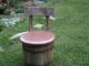 Rare Antique Vintage Barrel Chair Seat Shabby Wood Wooden Old Early Barrel Folk Post-1950 photo 1