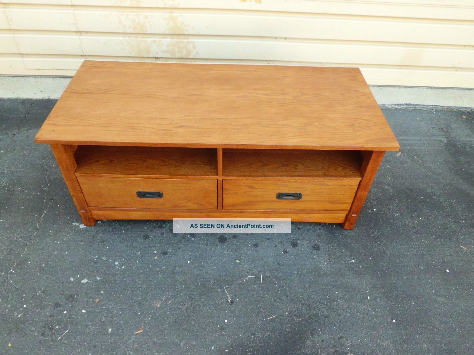 50676 Mission Oak Coffee Table Stand With Drawer Post-1950 photo