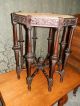 Antique Caned Top Victorian Parlour Table W/amazing Carved Base 1800-1899 photo 5