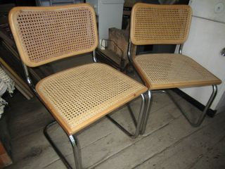2 Marcel Breuer Cesca Side Chair Mid Century Modern Retro Italy photo