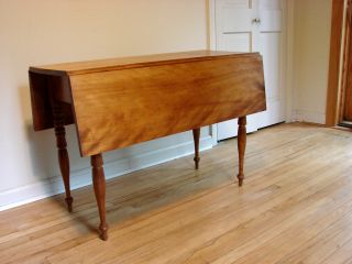 Drop - Leaf Table Early/mid 19th Century Antique,  Handmade,  Hand Forged Hinges. . . photo