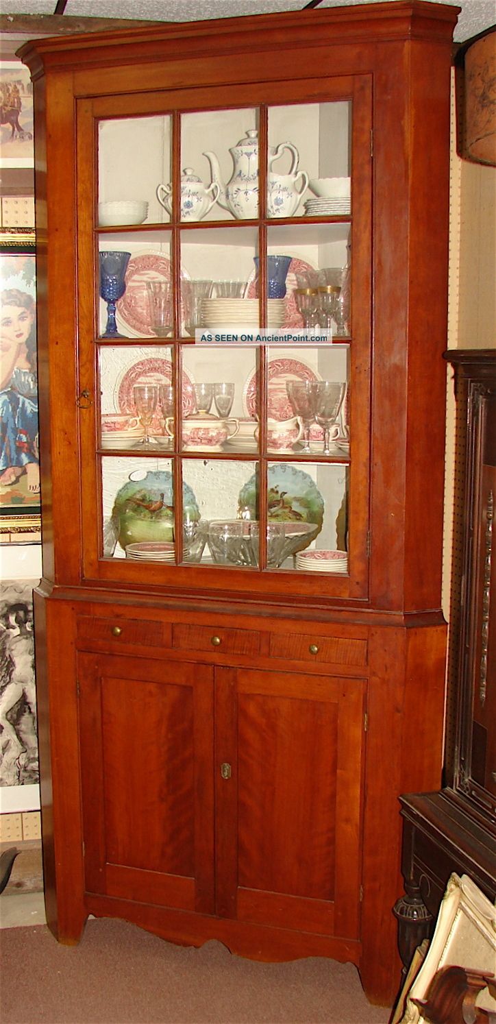 Antique Corner Cupboard Early 1800 ' S 1800-1899 photo