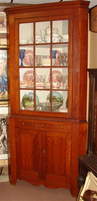Antique Corner Cupboard Early 1800 ' S photo