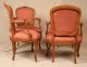Set Of Four Period 18th Century Antique French Louis Xv Fauteuil Arm Chairs Pre-1800 photo 1