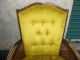 Pair Vintage Cane Gold Velvet Arm Chairs Tufted With A French Provincial Style Post-1950 photo 9