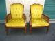 Pair Vintage Cane Gold Velvet Arm Chairs Tufted With A French Provincial Style Post-1950 photo 1