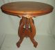 Antique Victorian Walnut Oval Parlor Lamp Table 1860 - 80 1800-1899 photo 6