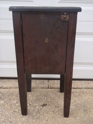 Vintage Small Solid Wood Nightstand Accent Table W/ Storage Hall Entry photo