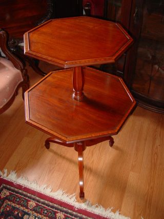 Margolis,  Unsigned,  Octagonalish Two Tier Table.  Available photo