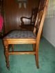 Antique Dining Room Set Made Of Tiger Oak With Six Chairs Unknown photo 6
