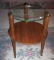 3 Retro 60’s Walnut Living Room Tables,  Thick Glass Tops Post-1950 photo 3