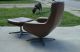 Mid Century Modern Overman Lounge Chair And Ottoman Pigskin Brown Eames Vintage Post-1950 photo 10