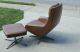 Mid Century Modern Overman Lounge Chair And Ottoman Pigskin Brown Eames Vintage Post-1950 photo 1