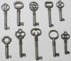 10 Antique Furniture Keys Cabinet Keys Antique Barrle Barrel Keys 1800-1899 photo 1