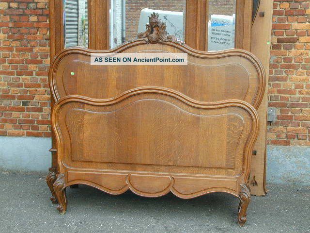 9415 - 2 : Antique French Oak Louis Xv Style Bed 1900-1950 photo