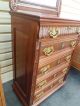 50927 Antique Victorian High Chest Dresser With Mirror Rare Find 1900-1950 photo 9