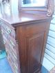 50927 Antique Victorian High Chest Dresser With Mirror Rare Find 1900-1950 photo 8