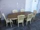 French Painted Dining Table With 6 Chairs & 2 Leaves By Dixie 1838 Post-1950 photo 2