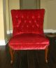 Hollywood Regency Mid Century Modern Red Velvet Slipper Chair Post-1950 photo 1