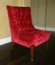 Hollywood Regency Mid Century Modern Red Velvet Slipper Chair Post-1950 photo 3