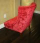 Hollywood Regency Mid Century Modern Red Velvet Slipper Chair Post-1950 photo 4