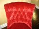 Hollywood Regency Mid Century Modern Red Velvet Slipper Chair Post-1950 photo 6