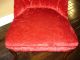 Hollywood Regency Mid Century Modern Red Velvet Slipper Chair Post-1950 photo 7