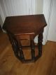 Jacobean Revival Side Table Stool With Gallery Form Legs 1920 ' S Walnut Post-1950 photo 1