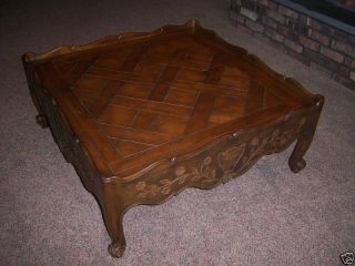 Vtg Baker Furniture Country French Parquet Coffee Table photo