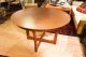 Vintage Modern Table 48 Round + 11.  5 Leaf Mahogany 4 Spline Posted Excellent Cnd Post-1950 photo 1