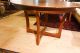 Vintage Modern Table 48 Round + 11.  5 Leaf Mahogany 4 Spline Posted Excellent Cnd Post-1950 photo 2