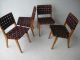 Knoll Webbed Birch Side Chair Set By Jens Risom Mid Century Modern Eames Design 1900-1950 photo 4
