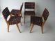 Knoll Webbed Birch Side Chair Set By Jens Risom Mid Century Modern Eames Design 1900-1950 photo 5