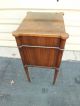 51051 Vintage Banded Mahogany Nightstand With Drawer Post-1950 photo 7