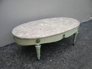 French Painted Mahogany Marble Top Coffee Table 2197 photo