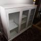 Antique Mahogany Standing Bookcase Painted White 55x13.  5x47.  5 Glass Swing Doors 1900-1950 photo 1