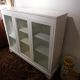 Antique Mahogany Standing Bookcase Painted White 55x13.  5x47.  5 Glass Swing Doors 1900-1950 photo 2