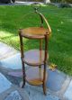 Vintage Butler Furniture 3 - Tier Muffin Stand Side Table Portable Walnut Wood Post-1950 photo 2