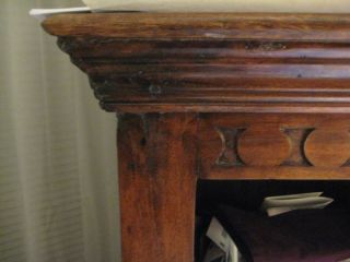 Solid Wood 3 Tier Bookcase With Carved Fascia.  Use As Credenza,  Bar,  Cabinet photo