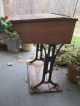 Antique Vtg Cast Iron Wood School Desk Hinged Wooden Top Ink Well Adjustable 1900-1950 photo 9