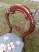 Gorgeous Antique Carved Balloon Back Chair W/needlepoint Seat 1800-1899 photo 1