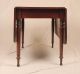 American Sheraton Period Solid Mahogany Drop Leaf Antique Dining Table C.  1820 1800-1899 photo 2