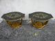Pair Of Mid Century Glass Top Side Tables 1757 Post-1950 photo 1
